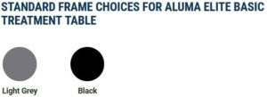 Photo of Standard Frame Choices for Aluma Elite Basic Treatment Table