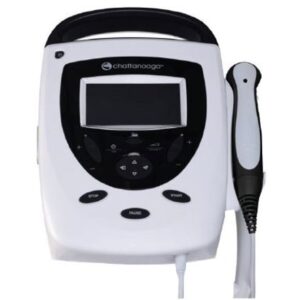 A Chattanooga Intelect Transport 2 Ultrasound Unit with a white background